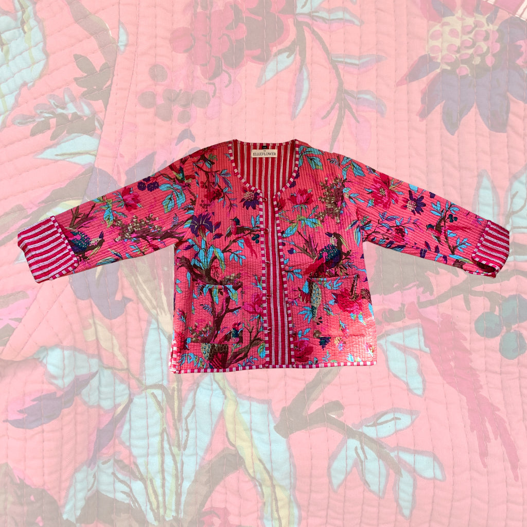 ELLEFLOWER HOUSELINE - Floral Harmony Cotton Jacket