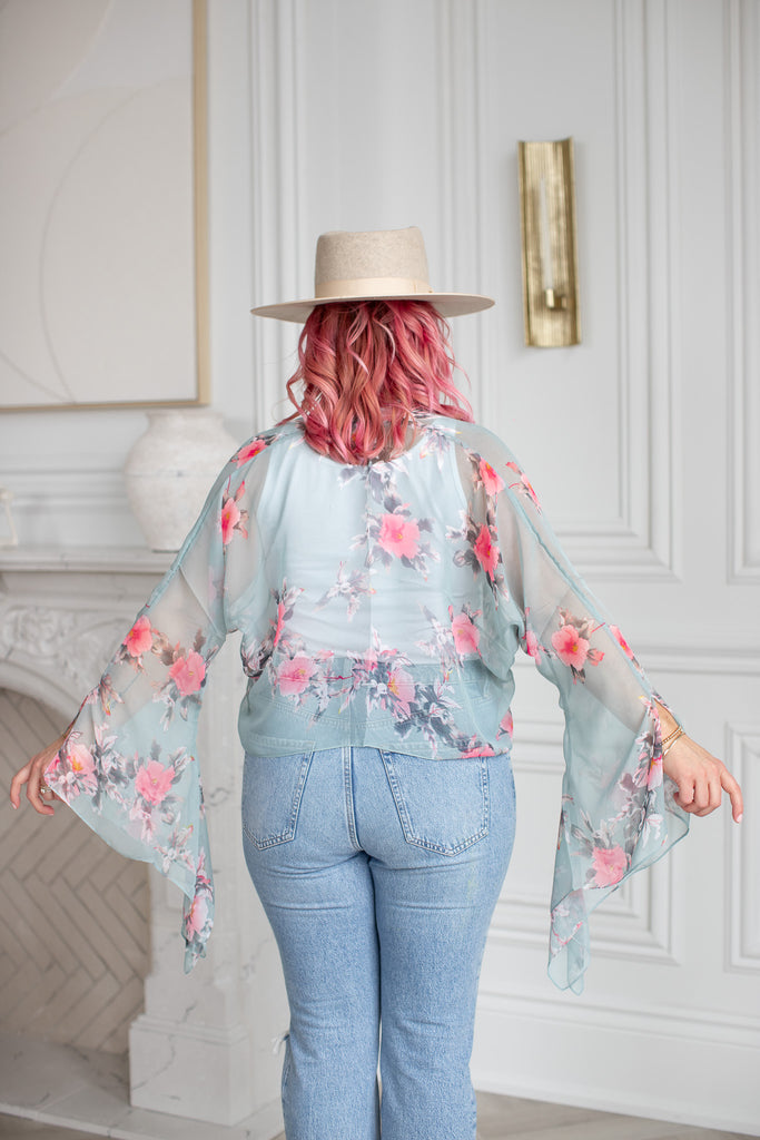 Cropped Cardigan : hibiscus - S E A F O A M