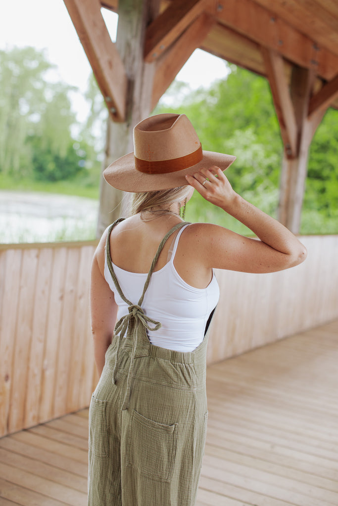 Elleflower - Cotton Overalls - FADED OLIVE