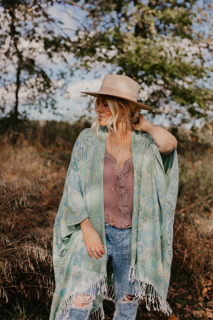 Wild Flower Kimono - TEAL