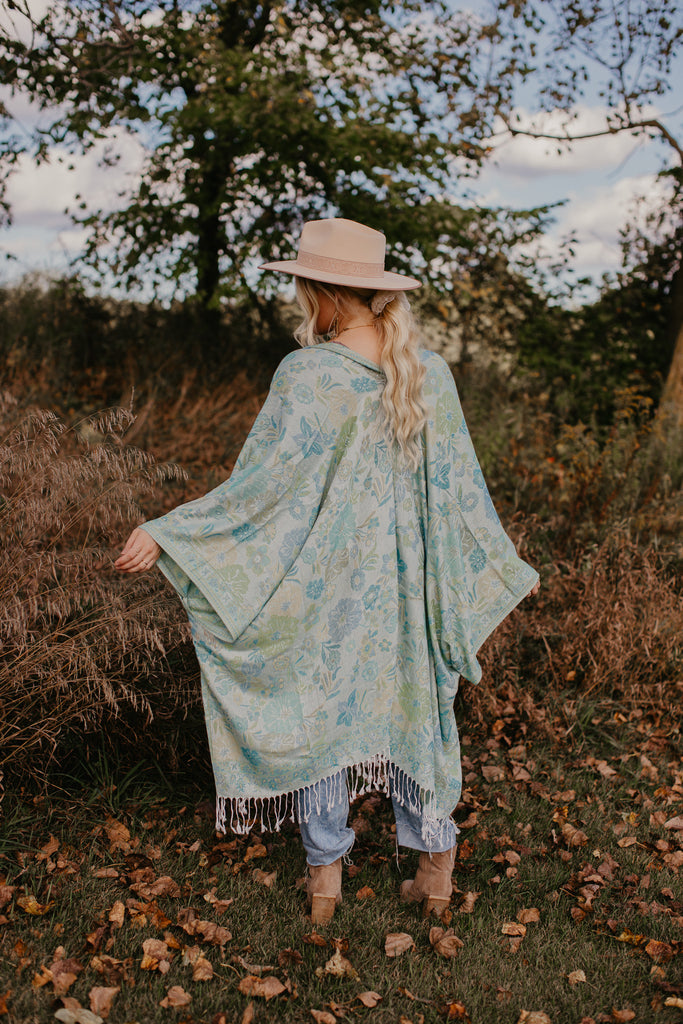 Wild Flower Kimono - TEAL