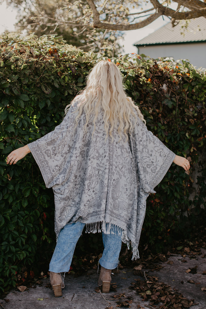 Butterfly Kisses Kimono - DOVE