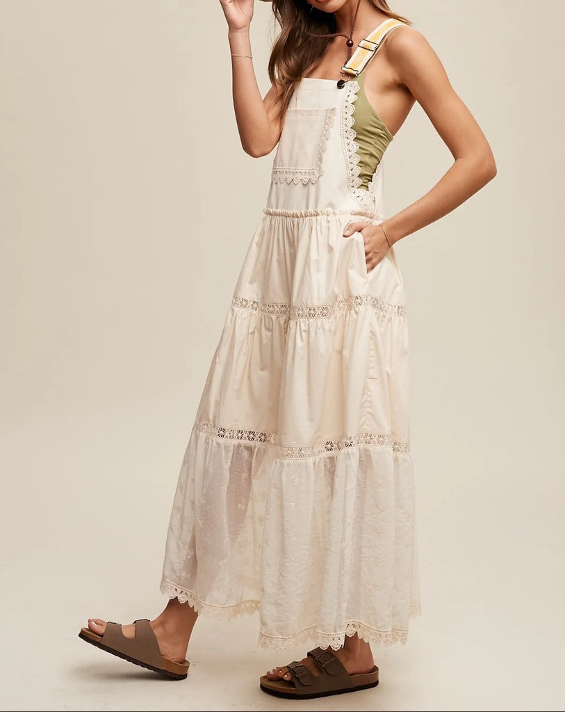 Elleflower - Sweetheart Lace Overall Dress