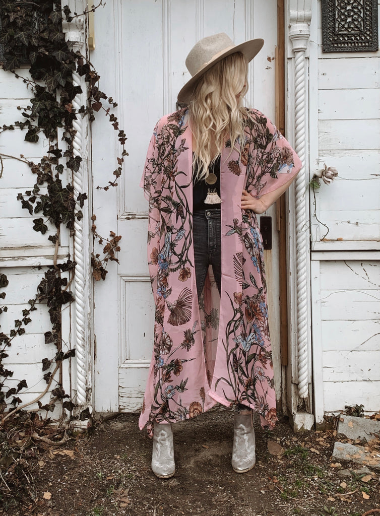 Duster: wild bloom kimono - P I N K Y