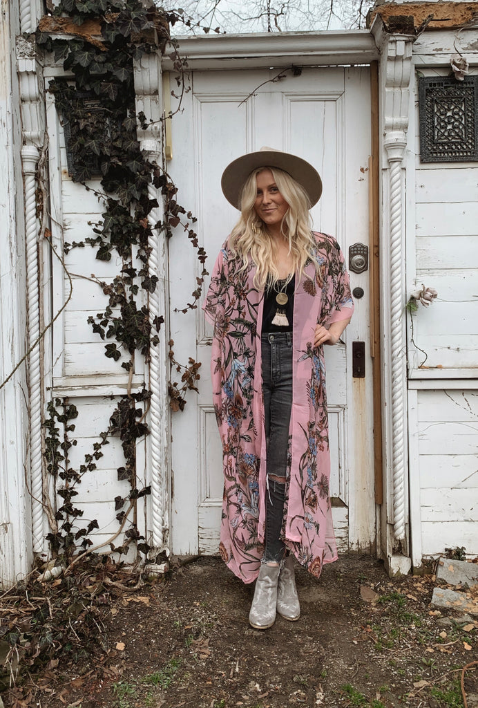 Duster: wild bloom kimono - P I N K Y